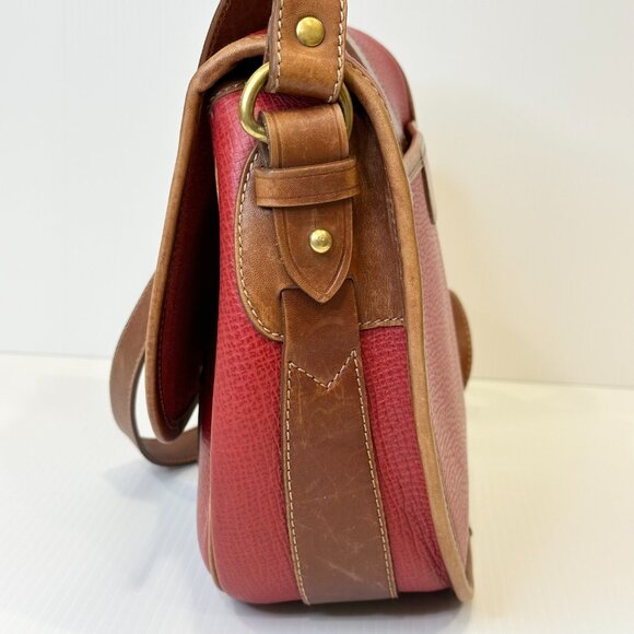 Vintage Coach DAKOTA LARIAT Made in Italy Red with Saddle Trim Rare - Picture 5 of 15